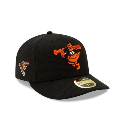 Black Baltimore Orioles Hat - New Era MLB 2021 Spring Training Low Profile 59FIFTY Fitted Caps USA6425917